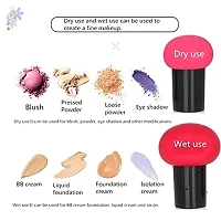 New Mushroom Head Beauty Blender Soft Powder Puff With Case For Makeup,Foundation Blender. Set of 3 (Random Colour)-thumb3