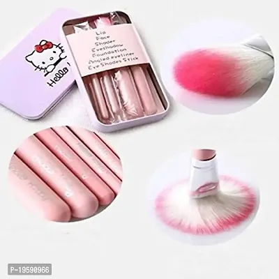 7 Pcs Soft Bristles Pink Makeup Brushes Set with Pack of 6in1 Makeup Sponges Beauty Blender - (Pack of 13)-thumb4