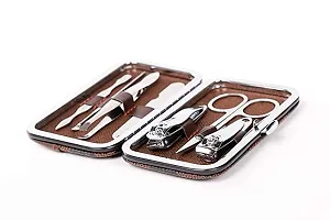 Manicure Pedicure Set Nail Clippers Stainless Steel Luxury Nail Grooming Set Professional Nail Scissors Grooming Kits, Nail Tools with Leather Case (7)-thumb4