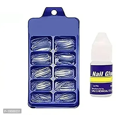 Artificial Full Cover Fake Nails Tips with nail Glue for Home DIY Nail  Salon-03