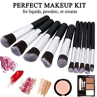 Makeup Brushes Set Tool Pro Foundation Eyeliner Eyeshadow,etc with Blender Sponge Puff-11 Pieces(Random Colour)-thumb2