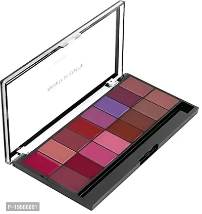 SIM'S CREATION New Infinity Lip Palette, Demi Matte, 16 Colors to Infinte Lipstick Colors with Free Spatula cum Applicator. Shade:2 (Multicolor, 36 g)