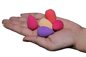 Multicolor Tear Shape Mini Beauty Blender Sponge With Storage Box - Pack of 5, Assorted Colour-thumb3