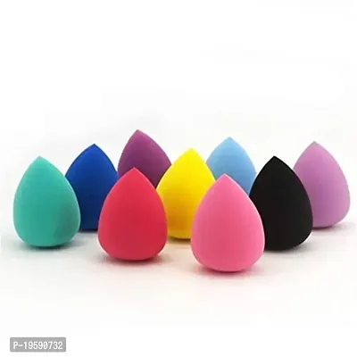 Multicolor Tear Shape Mini Beauty Blender Sponge With Storage Box - Pack of 5, Assorted Colour