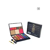 SIMS Multicolor Makeup Palette - Versatile 24 Eyeshadows, Highlighter, Contour, 3 Cream Lip Gloss, 3 Eyebrow Powders.-thumb1