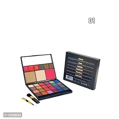 SIMS Multicolor Makeup Palette - Versatile 24 Eyeshadows, Highlighter, Contour, 3 Cream Lip Gloss, 3 Eyebrow Powders.-thumb2