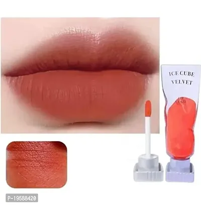 Ice Cube Velvet Matte Lipsticks, Long Lasting Non-Transfer Lip Color Lipstick (#4)