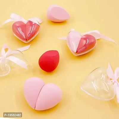 SIMS 2 PCS Heart-Shaped Latex-free Professional Beauty Blender Set with Storage Box, Beauty Blender Foundation Blending Sponge - Perfect for Liquid, Cream, Concealer and Powder