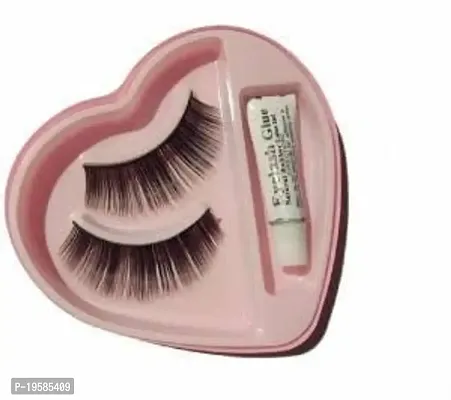 Natural and easy to wear 4 heart shape eyelashes with glue-thumb2