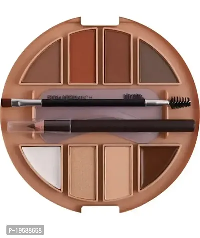 S.F.R. COLOR 8 color eyebrow powder with black / brown/ and coffee eyebrow color | eyebrow cream with eyebrow pencil | eyebrow stencil and applicator highlighter | eyebrow pencil, mascara brush-thumb3