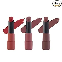 New Long Lasting, Highly Pigmented  Comfortable Ultra Matte Lipstick (Reds and Maroons - 01) Set of 3-thumb1