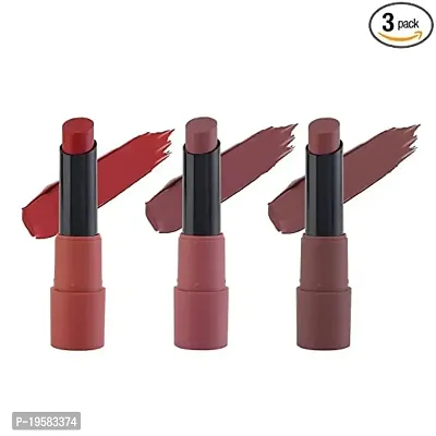 New Long Lasting, Highly Pigmented  Comfortable Ultra Matte Lipstick (Reds and Maroons - 01) Set of 3-thumb2