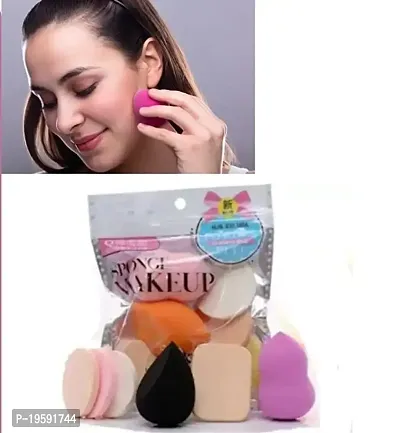 Womens  Girls 6in1 Multicolour Makeup Sponge Beauty Blenders Pack for Blending Face Makeup Foundation Sponge Set for Face Makeup - (Pack of 6)-thumb2