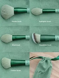 New 13pc Makeup Brush Set with soft fluffy pouch cosmetic makeup brush set pack of 13 with travel bag (green)-thumb3