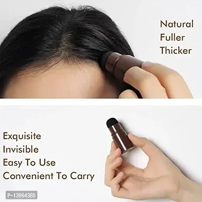 Natural Hairline Powder, Hair Shading Sponge Pen, Hairline Shadow Powder Stick, Quick Root Touch-Up, Waterproof Hair Root Concealer For Thinning Hair, Paired With 3 Pairs Of Eyebrow Stamp (Black)-thumb4