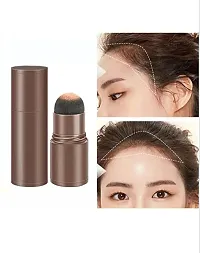 Natural Hairline Powder, Hair Shading Sponge Pen, Hairline Shadow Powder Stick, Quick Root Touch-Up, Waterproof Hair Root Concealer For Thinning Hair, Paired With 3 Pairs Of Eyebrow Stamp (Black)-thumb2