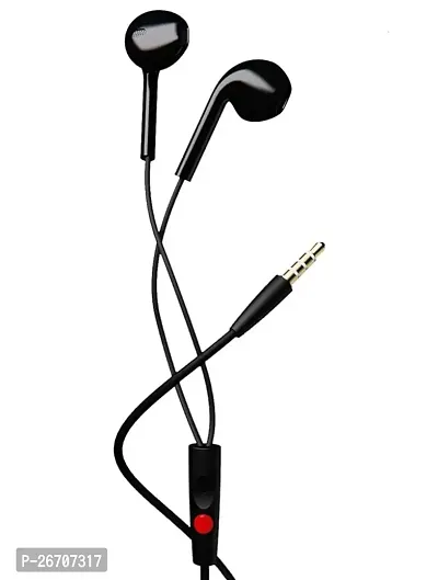 Stylish Black In-ear Wired - 3.5 MM Single Pin Headphones-thumb0