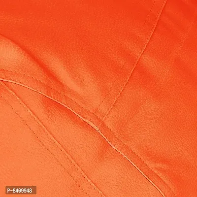 Designer Orange Leatherette Double Stitched Bean Bag Covers Without Beans-thumb3