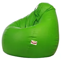 Designer Green Leatherette Double Stitched Bean Bag Covers Without Beans-thumb1