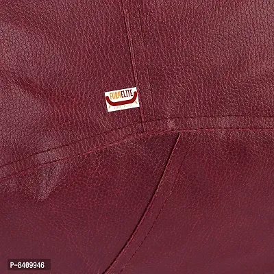 Designer Maroon Leatherette Double Stitched Bean Bag Covers Without Beans-thumb4