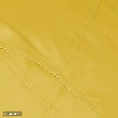 Designer Yellow Leatherette Double Stitched Bean Bag Covers Without Beans-thumb4