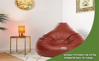 Designer Leatherette Double Stitched Bean Bag Covers Without Beans-thumb2
