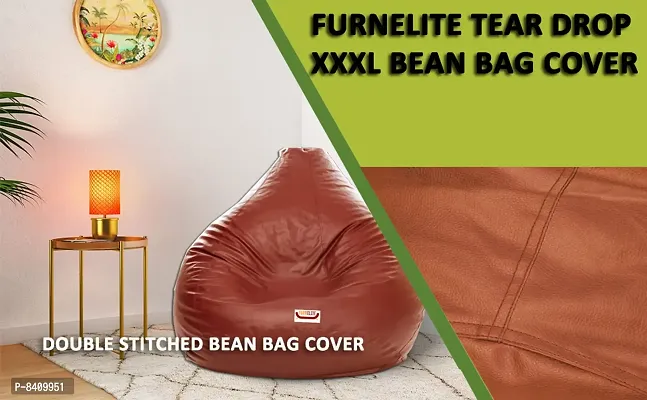 Designer Leatherette Double Stitched Bean Bag Covers Without Beans-thumb2
