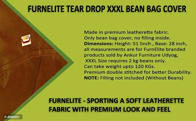 Designer Leatherette Double Stitched Bean Bag Covers Without Beans-thumb4