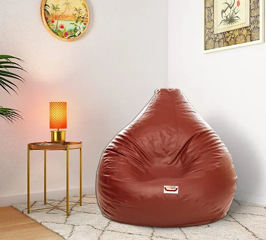 Designer Leatherette Double Stitched Bean Bag Covers Without Beans
