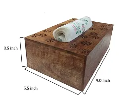 AFU Wooden Tissue Paper Box Holder Decorative Organizer Napkin Holder for Bathroom, Office, Kitchen, Car (9 x 5.5 x 3.5 inch) Brown-thumb3