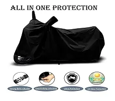 EGAL- Universal Water Resistant/Dustproof Two Wheele Bike Body Cover Compatible for Aprilia Shiver 900 Indoor/Outdoor and Parking with All Varients Full Body Protection (Colour-Black)-thumb2