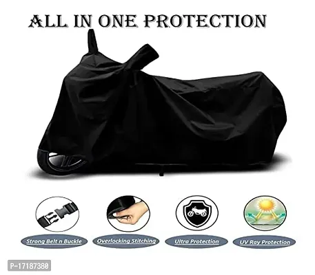 EGAL- Universal Water Resistant/Dustproof Two Wheele Bike Body Cover Compatible for Aprilia Shiver 900 Indoor/Outdoor and Parking with All Varients Full Body Protection (Colour-Black)-thumb3