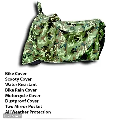 EGAL Bike Body Cover Compatible for Bajaj Pulsar SS400 100% Waterresistant Dustproof/Indoor/Outdoor and Parking with All Varients Full Body Protection (Colour-Green/Jungle)-thumb4