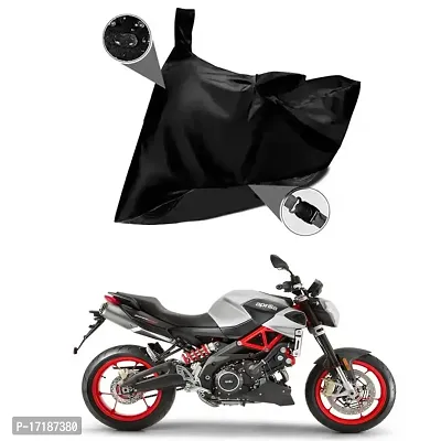 EGAL- Universal Water Resistant/Dustproof Two Wheele Bike Body Cover Compatible for Aprilia Shiver 900 Indoor/Outdoor and Parking with All Varients Full Body Protection (Colour-Black)-thumb0