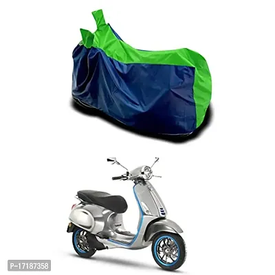 EGAL- Water Resistant/Dustproof Two Wheele Bike Body Cover Compatible for Vespa Elettrica Indoor/Outdoor and Parking with All Varients Full Body Protection (Green/Blue)