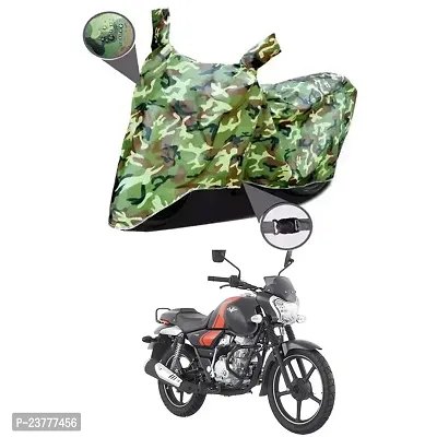 EGAL Bike Body Cover Compatible for Bajaj V12 100% Waterresistant Dustproof/Indoor/Outdoor and Parking with All Varients Full Body Protection (Colour-Green/Jungle)
