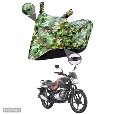 EGAL Bike Body Cover Compatible for Bajaj V12 100% Waterresistant Dustproof/Indoor/Outdoor and Parking with All Varients Full Body Protection (Colour-Green/Jungle)-thumb0