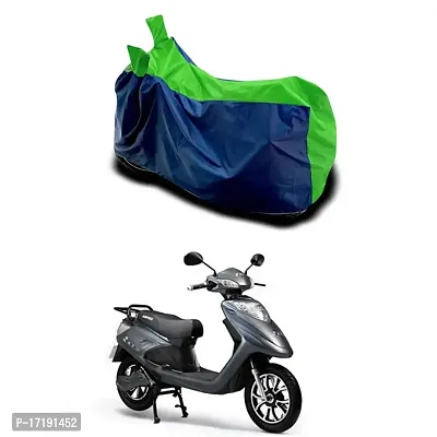 EGAL- Water Resistant/Dustproof Two Wheele Bike Body Cover Compatible for Ampere V 48 BS6 Indoor/Outdoor and Parking with All Varients Full Body Protection (Green/Blue)-thumb0