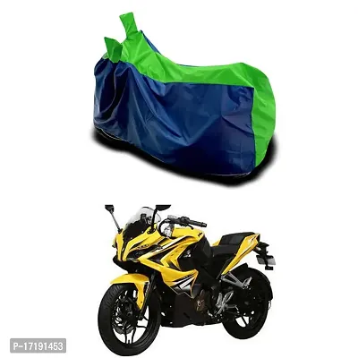 EGAL- Water Resistant/Dustproof Two Wheele Bike Body Cover Compatible for Bajaj Pulsar 200 BS6 Indoor/Outdoor and Parking with All Varients Full Body Protection (Green/Blue)