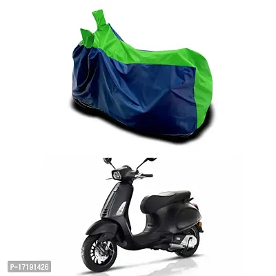 EGAL- Water Resistant/Dustproof Two Wheele Bike Body Cover Compatible for Vespa Notte BS6 Indoor/Outdoor and Parking with All Varients Full Body Protection (Green/Blue)