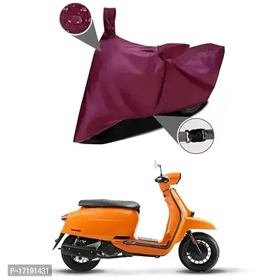EGAL Water Resistant/Dustproof Two Wheele Bike Body Cover Compatible for Lambretta V125 Indoor/Outdoor and Parking with All Varients Full Body Protection(Colour-Marron)
