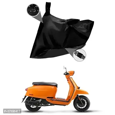 EGAL- Universal Water Resistant/Dustproof Two Wheele Bike Body Cover Compatible for Lambretta V125 BS6 Indoor/Outdoor and Parking with All Varients Full Body Protection (Colour-Black)