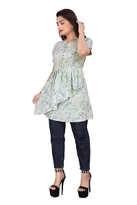 Agrahari Brothers Tex. Co Jasmine Fancy Western Top| Printed Summer Tunic Half Sleeves Pull-on Round-Neck Top for Women Latest Tops(Jasmine)-thumb3