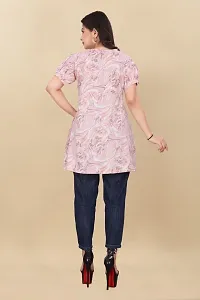 Agrahari Brothers Tex. Co Jasmine Fancy Western Top| Printed Summer Tunic Half Sleeves Pull-on Round-Neck Top for Women Latest Tops(Jasmine)-thumb1