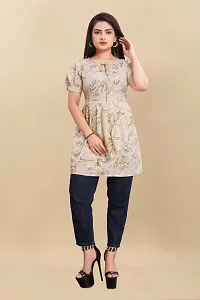Agrahari Brothers Tex. Co Jasmine Fancy Western Top| Printed Summer Tunic Half Sleeves Pull-on Round-Neck Top for Women Latest Tops(Jasmine)-thumb3