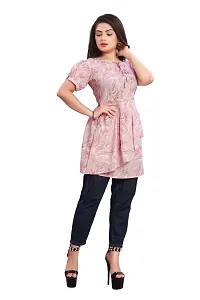 Agrahari Brothers Tex. Co Jasmine Fancy Western Top| Printed Summer Tunic Half Sleeves Pull-on Round-Neck Top for Women Latest Tops(Jasmine)-thumb2