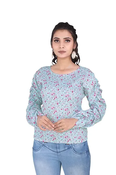 Agrahari Brothers Tex. Co Women's Casual Long Sleeve Western Top for Women/Girls