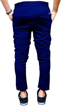 Stylish Blue Polyester Blend Solid  For Men-thumb1
