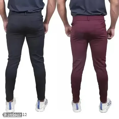 Stylish Polyester Solid Track Pant for Men, Pack of 2-thumb2