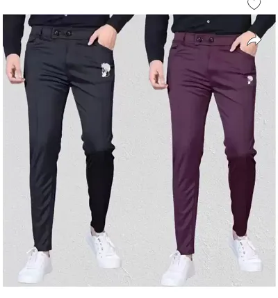 Men Lower pants Track Pants | Stylish Track Pants | Soft Lycra Blend Track Pants | Mens Boys Lower pack of 2